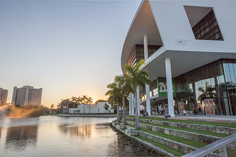 Exterior of the Student Center at the University of Miami Coral Gables campus